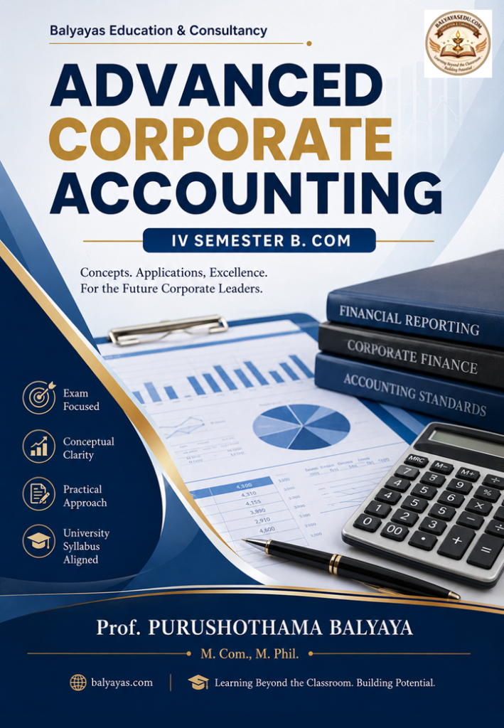 advanced corporate accounting (iv semester b.com – nep) (ebook)