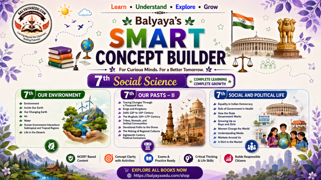 balyaya's smart concept builder – 7th standard social science (complete 3 in 1 bundle)